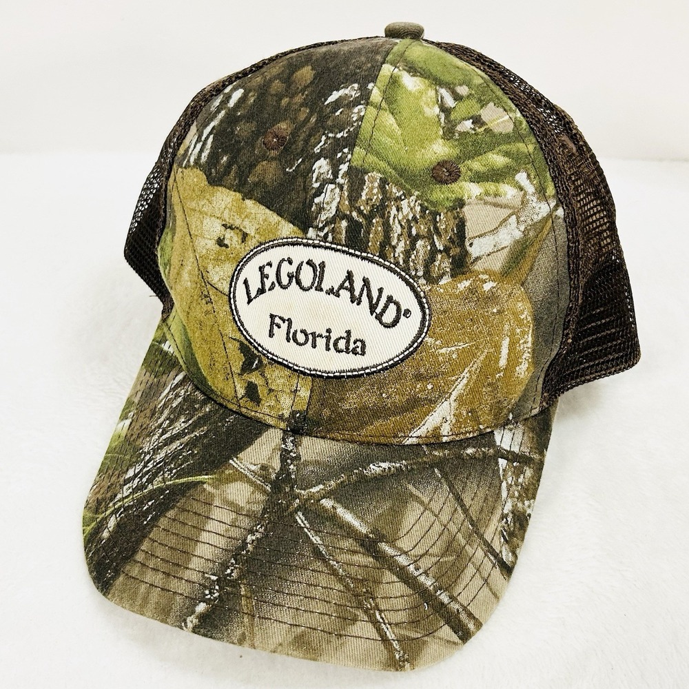 Legoland Florida Camo Trucker Hat Cap Adjustable Strapback Brown Outdoors Casual